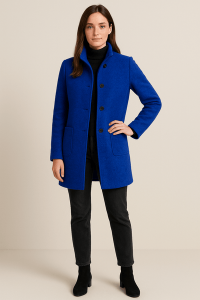 Ashford | Elara – Women’s Wool Blend Coat with Stand Collar and Pockets - Ashford London Clothing