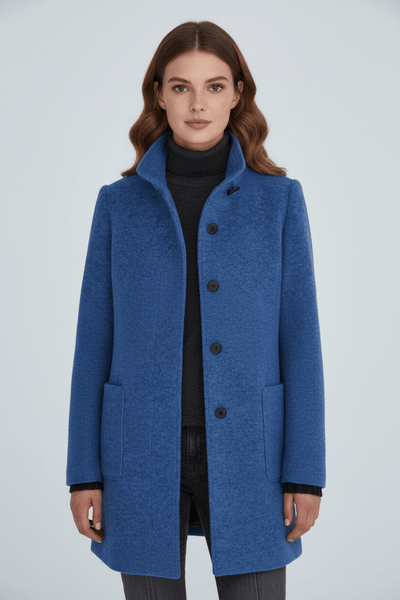 Ashford | Elara – Women’s Wool Blend Coat with Stand Collar and Pockets - Ashford London Clothing