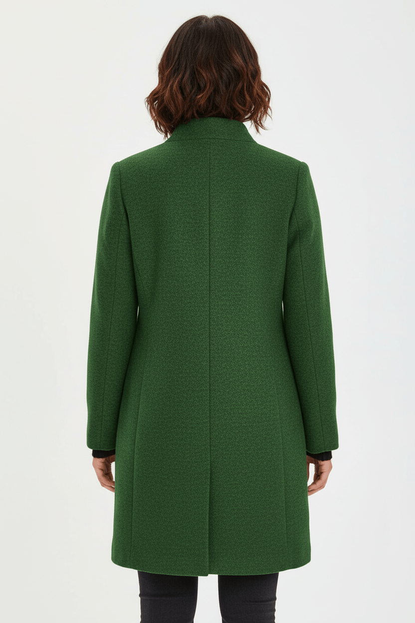 Ashford | Elara – Women’s Wool Blend Coat with Stand Collar and Pockets - Ashford London Clothing