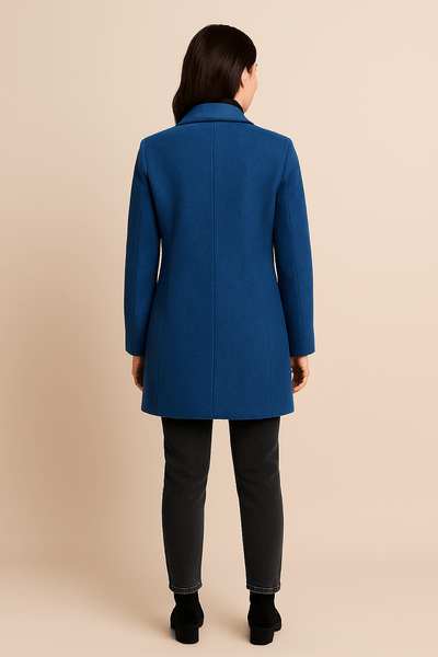Ashford | Elara – Women’s Wool Blend Coat with Stand Collar and Pockets - Ashford London Clothing