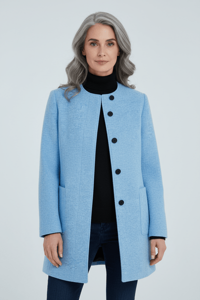 Ashford | Elara – Women’s Wool Blend Coat with Stand Collar and Pockets - Ashford London Clothing