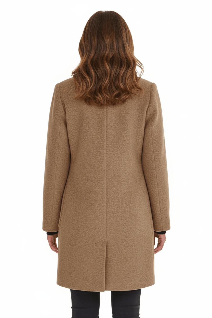 Ashford | Elara – Women’s Wool Blend Coat with Stand Collar and Pockets - Ashford London Clothing