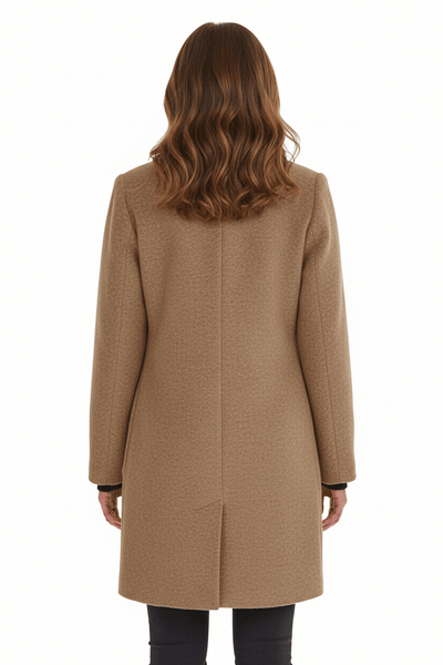 Ashford | Elara – Women’s Wool Blend Coat with Stand Collar and Pockets - Ashford London Clothing
