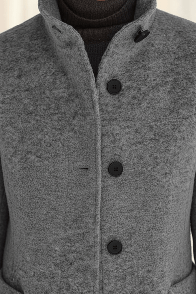 Ashford | Elara – Women’s Wool Blend Coat with Stand Collar and Pockets - Ashford London Clothing