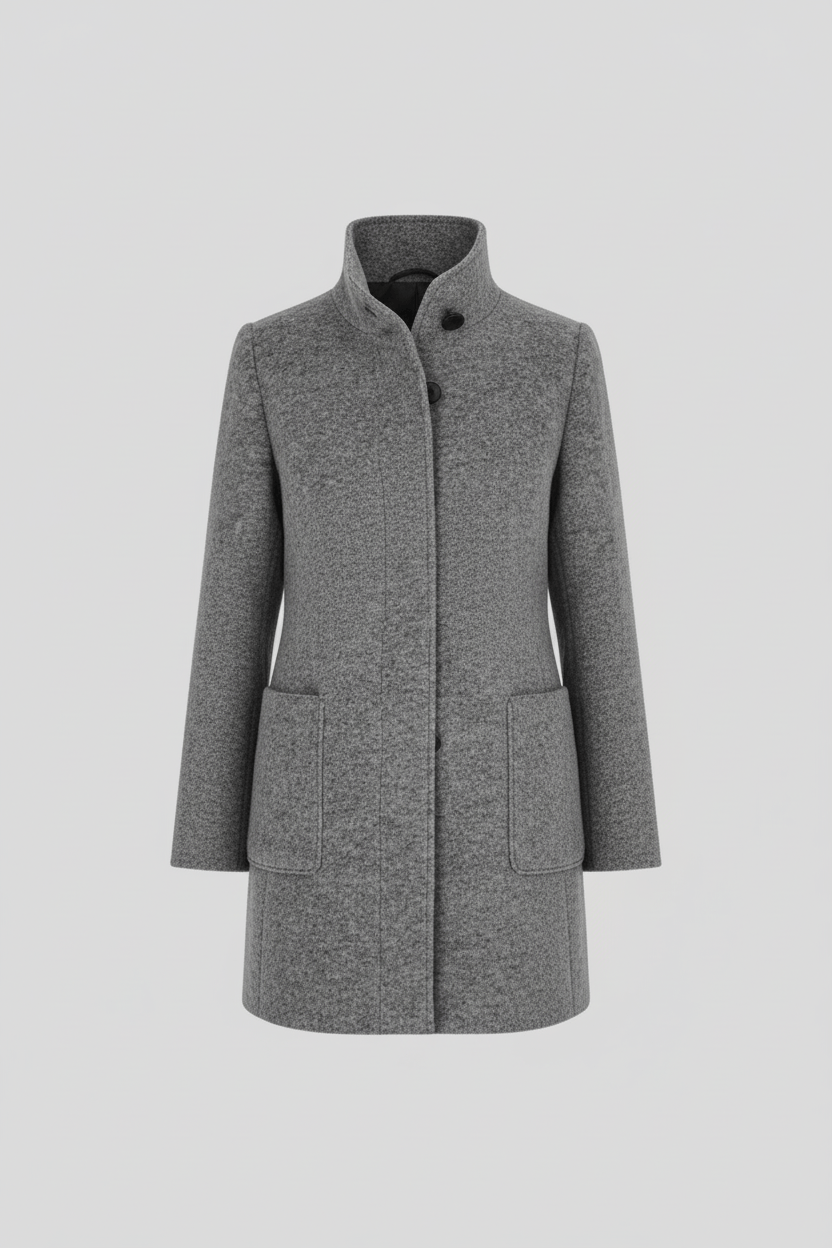 Ashford | Elara – Women’s Wool Blend Coat with Stand Collar and Pockets - Ashford London Clothing