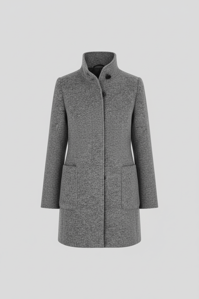 Ashford | Elara – Women’s Wool Blend Coat with Stand Collar and Pockets - Ashford London Clothing