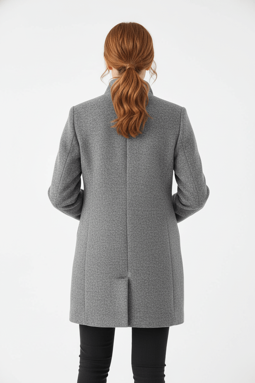 Ashford | Elara – Women’s Wool Blend Coat with Stand Collar and Pockets - Ashford London Clothing