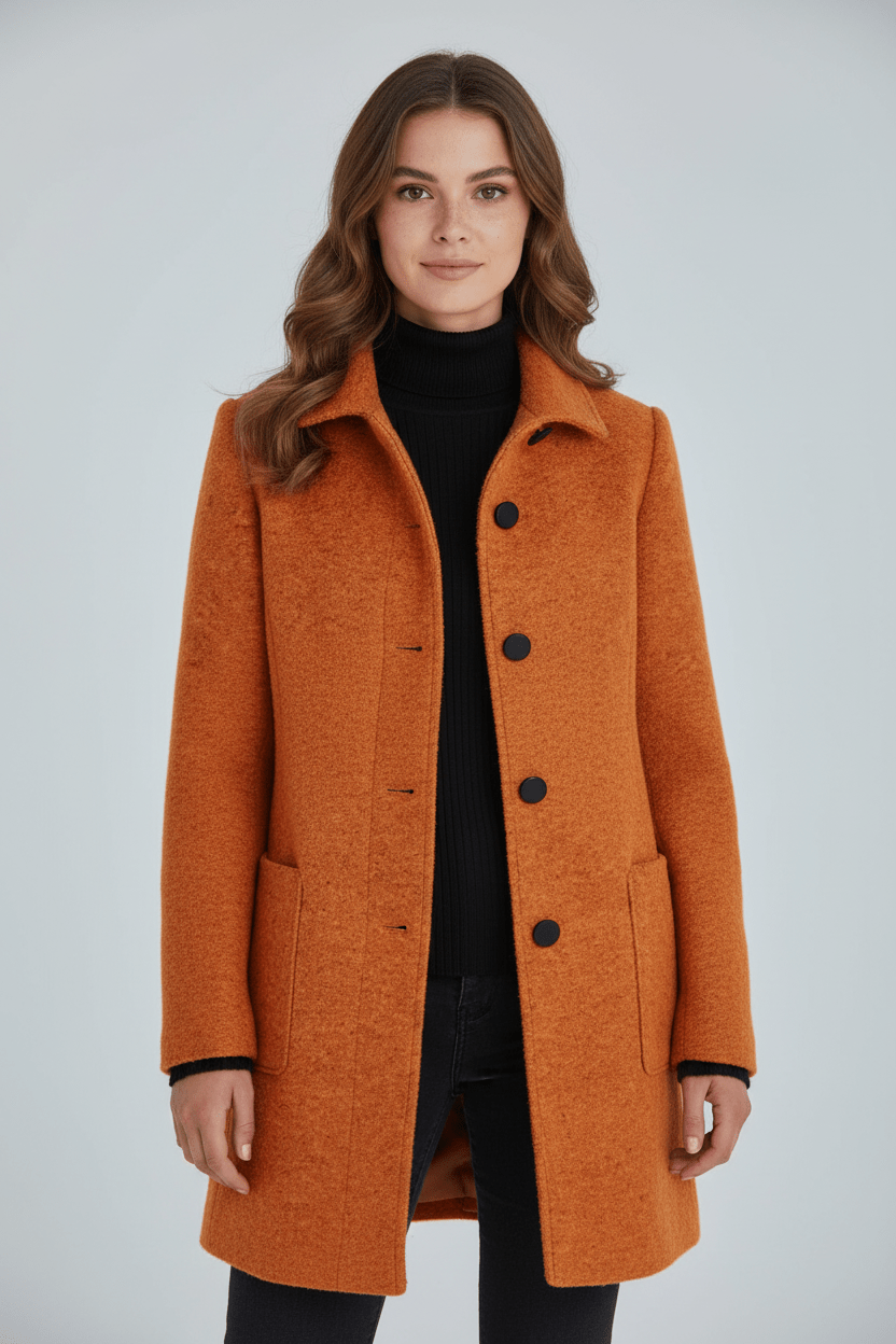 Ashford | Elara – Women’s Wool Blend Coat with Stand Collar and Pockets - Ashford London Clothing