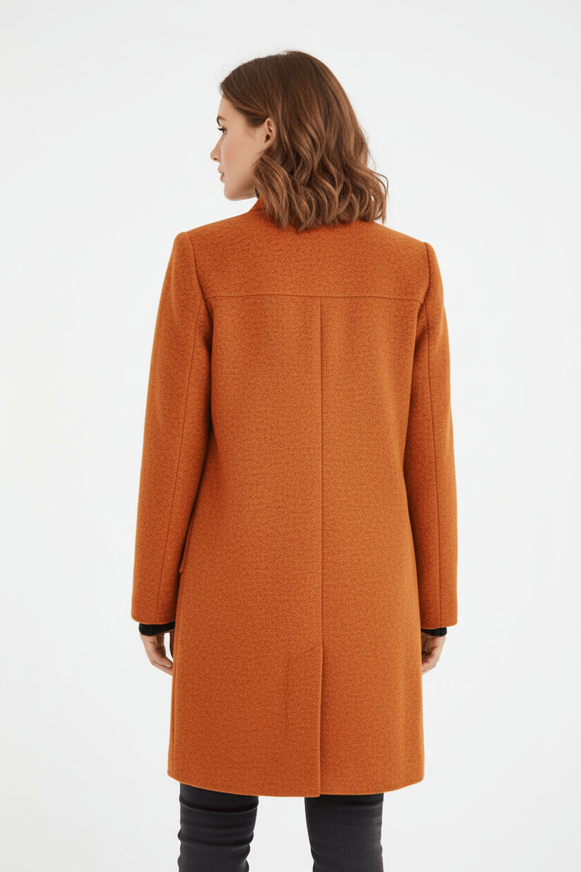 Ashford | Elara – Women’s Wool Blend Coat with Stand Collar and Pockets - Ashford London Clothing
