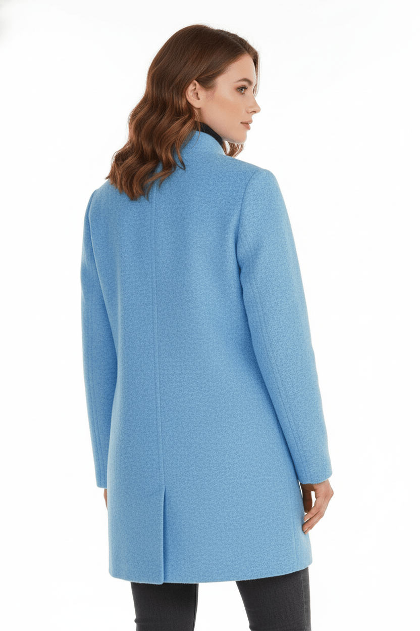 Ashford | Elara – Women’s Wool Blend Coat with Stand Collar and Pockets - Ashford London Clothing