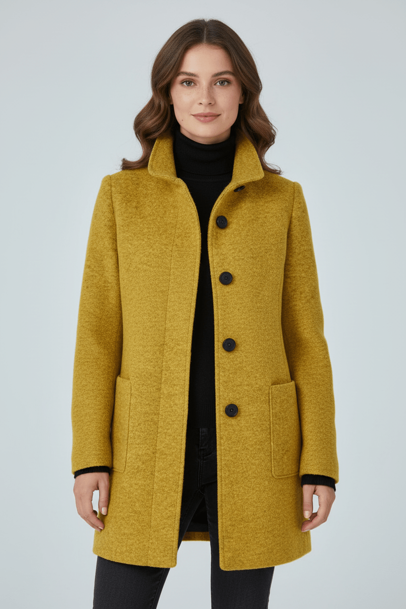 Ashford | Elara – Women’s Wool Blend Coat with Stand Collar and Pockets - Ashford London Clothing