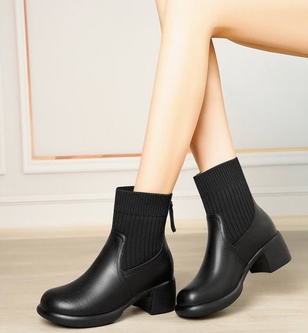 Ashford | Elida – Women’s Stretch Sock Boots with Sleek Heel & Knit Upper - Ashford London Clothing