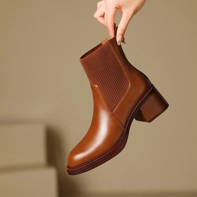 Ashford | Elida – Women’s Stretch Sock Boots with Sleek Heel & Knit Upper - Ashford London Clothing