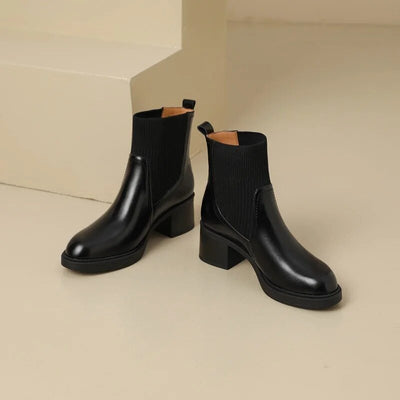 Ashford | Elida – Women’s Stretch Sock Boots with Sleek Heel & Knit Upper - Ashford London Clothing