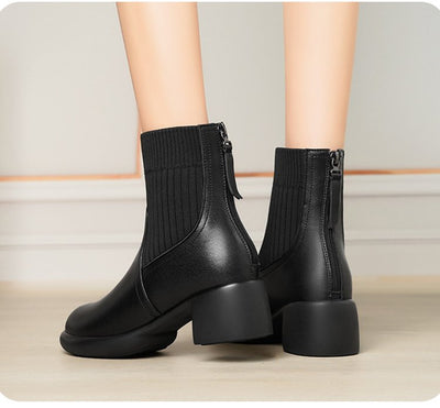 Ashford | Elida – Women’s Stretch Sock Boots with Sleek Heel & Knit Upper - Ashford London Clothing