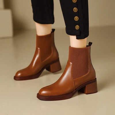 Ashford | Elida – Women’s Stretch Sock Boots with Sleek Heel & Knit Upper - Ashford London Clothing