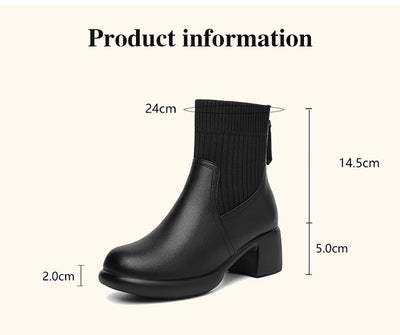 Ashford | Elida – Women’s Stretch Sock Boots with Sleek Heel & Knit Upper - Ashford London Clothing