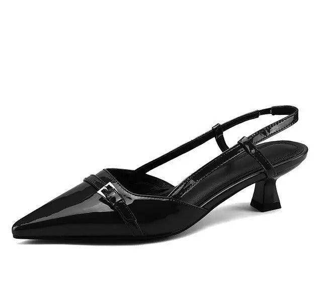 Ashford | Elise Women’s Leather Slingback Heels – Pointed Toe – Mid Heel - Ashford London Clothing