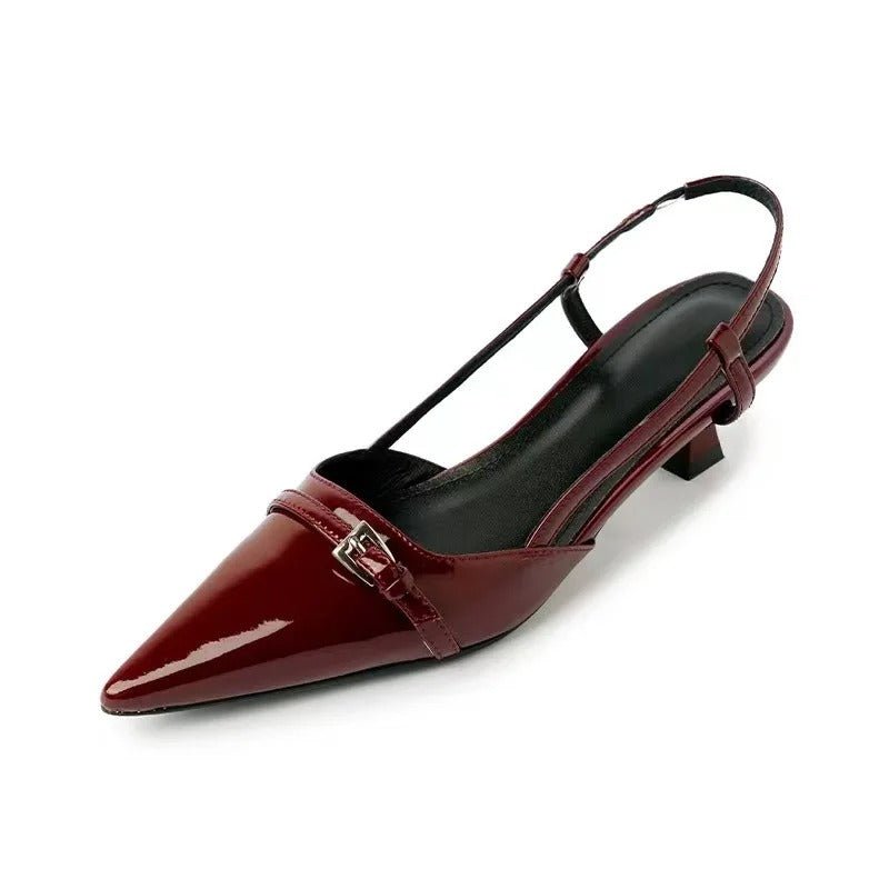 Ashford | Elise Women’s Leather Slingback Heels – Pointed Toe – Mid Heel - Ashford London Clothing