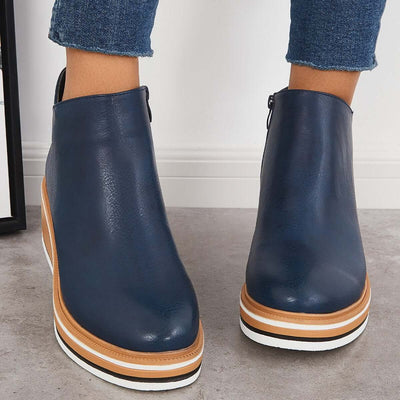 Ashford | Eliza – Women’s Ankle Boots with Zip & Platform – Synthetic Leather - Ashford London Clothing