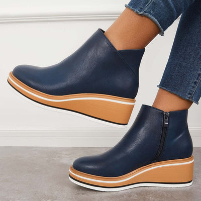 Ashford | Eliza – Women’s Ankle Boots with Zip & Platform – Synthetic Leather - Ashford London Clothing