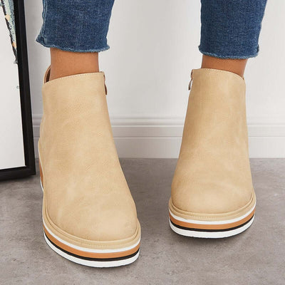 Ashford | Eliza – Women’s Ankle Boots with Zip & Platform – Synthetic Leather - Ashford London Clothing