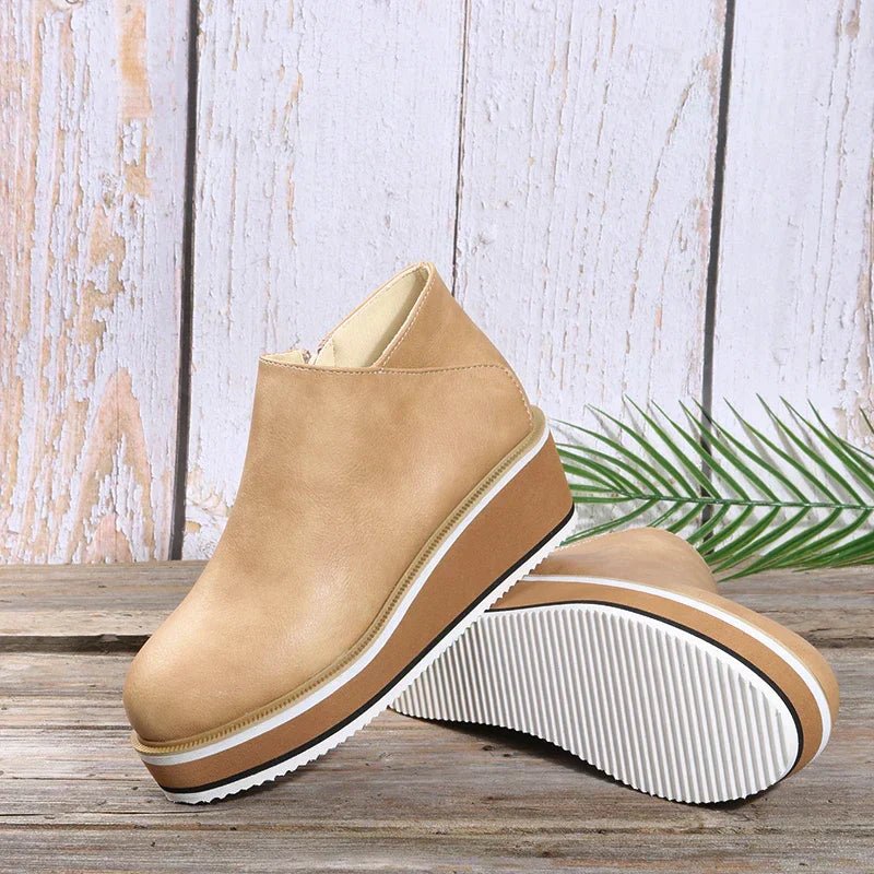 Ashford | Eliza – Women’s Ankle Boots with Zip & Platform – Synthetic Leather - Ashford London Clothing
