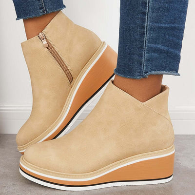 Ashford | Eliza – Women’s Ankle Boots with Zip & Platform – Synthetic Leather - Ashford London Clothing