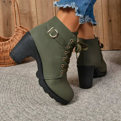 Ashford | Embla – Women’s Lace - Up Ankle Boots with High Heel in Synthetic Leather - Ashford London Clothing