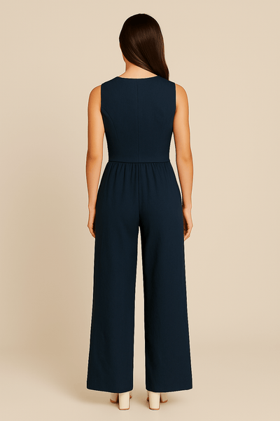 Ashford | Emely Sleeveless Linen Style Vest & Wide Trousers Set (Cotton) - Ashford London Clothing