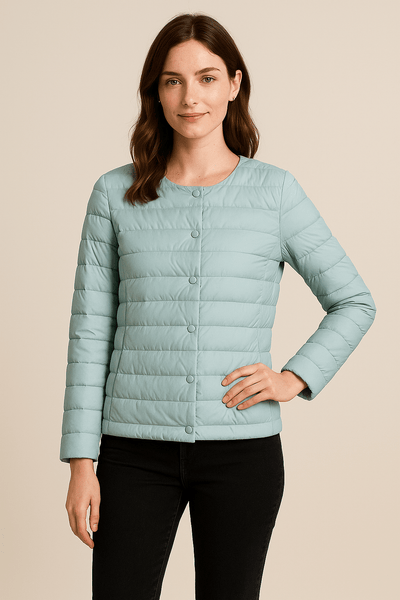 Ashford | Emery – Women’s Lightweight Quilted Puffer Jacket with Button Front and Round Neck - Ashford London Clothing