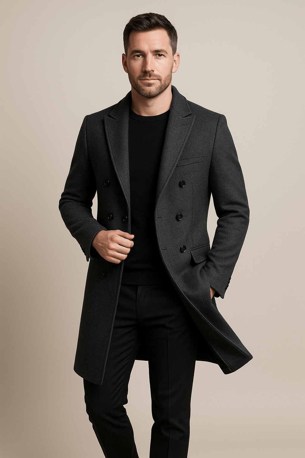 Ashford | Emil – Men’s Double - Breasted Formal Coat with Classic Elegance - Ashford London Clothing