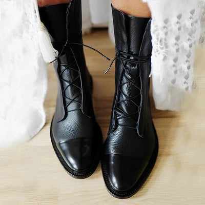 Ashford | Emilia – Women’s Lace - Up Leather Mid - Calf Boots with Streamlined Fit - Ashford London Clothing