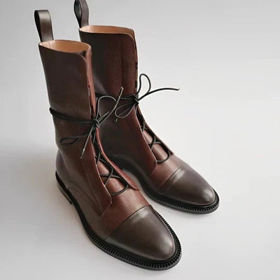Ashford | Emilia – Women’s Lace - Up Leather Mid - Calf Boots with Streamlined Fit - Ashford London Clothing