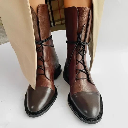 Ashford | Emilia – Women’s Lace - Up Leather Mid - Calf Boots with Streamlined Fit - Ashford London Clothing