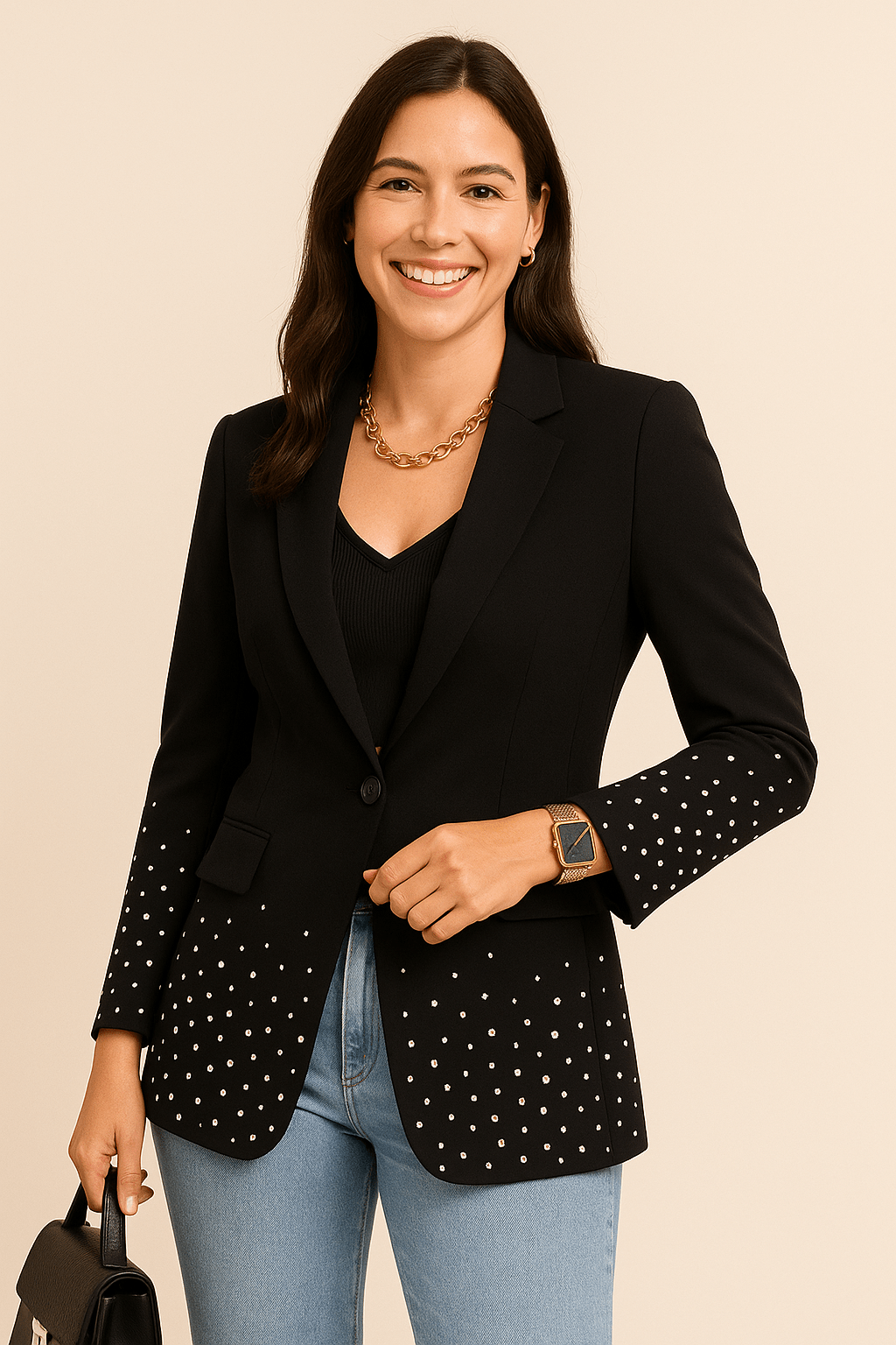 Ashford | Emmi Studded Blazer – Edgy & Elegant - Ashford London Clothing