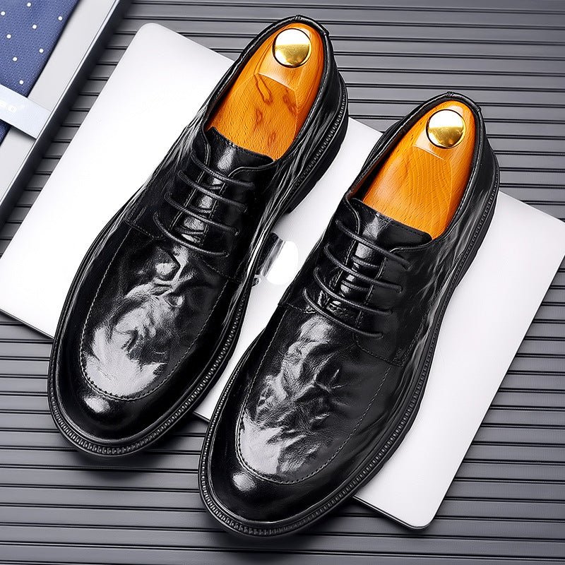 Ashford | Eoghan Men’s Oxford Dress Shoes – Hand - Grained PU Leather – Closed Lacing – Formal Fit - Ashford London Clothing