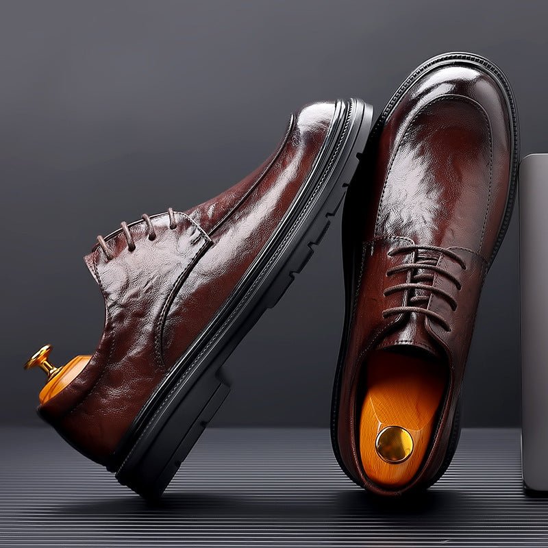 Ashford | Eoghan Men’s Oxford Dress Shoes – Hand - Grained PU Leather – Closed Lacing – Formal Fit - Ashford London Clothing