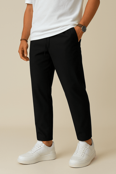Ashford | Essential Tapered Trousers with Drawstring and Soft Finish - Ashford London Clothing