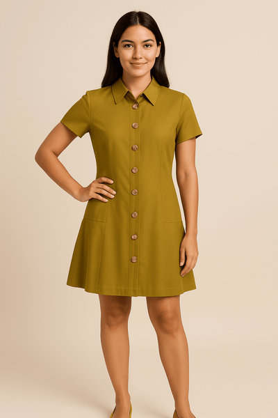 Ashford | Eva – Women’s Shirt Dress with Button Detail - Ashford London Clothing