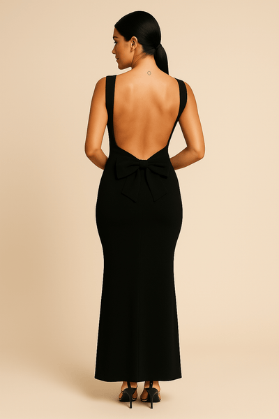 Ashford | Felia Halter Maxi Dress – Backless Tie, Flowy Fit, Elegant Party Style - Ashford London Clothing