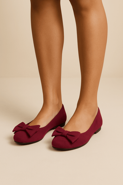 Ashford | Giulia Slip - On Flats with Bow - Ashford London Clothing
