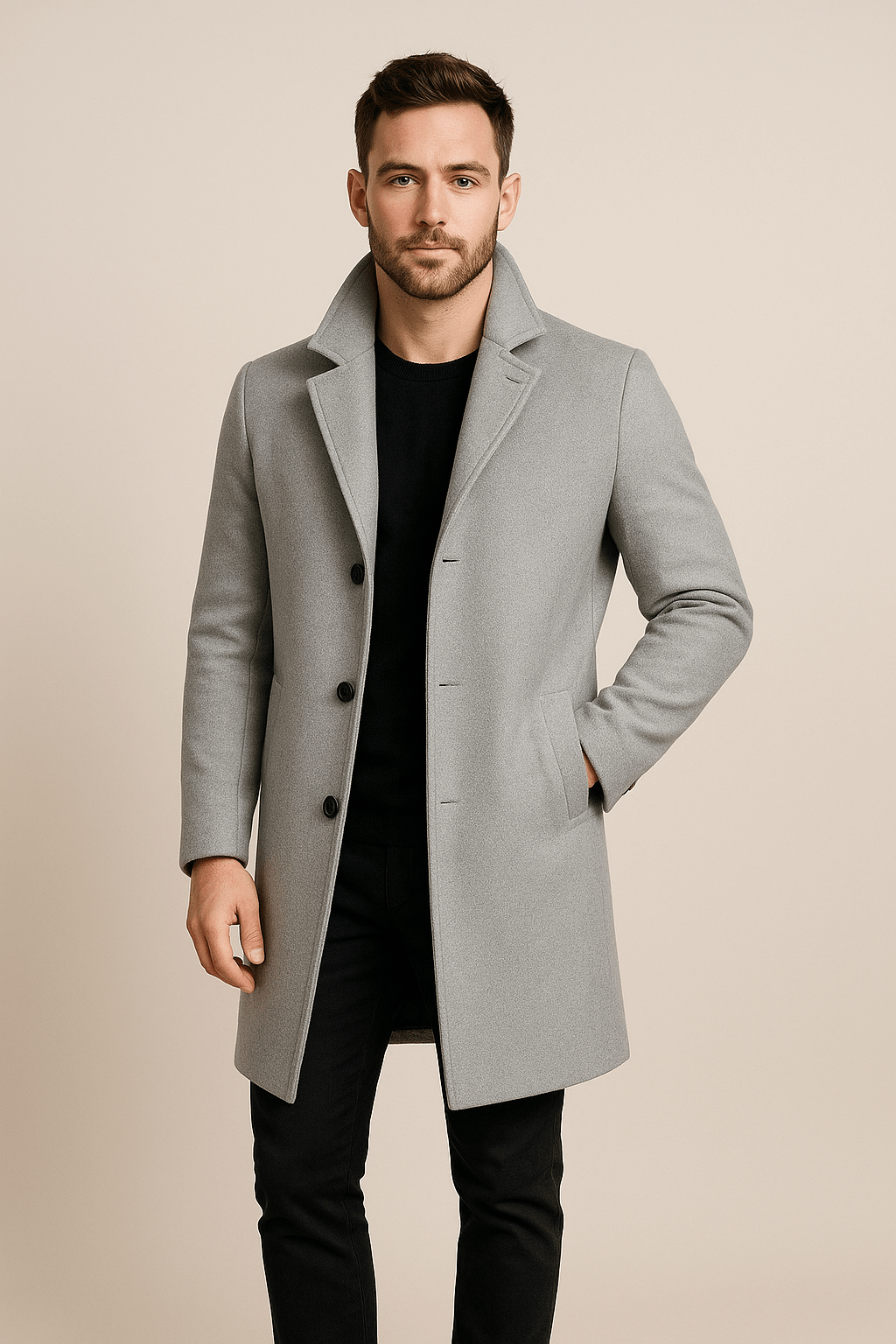 Ashford | Harvey – Men’s Classic Winter Trench Coat in Durable Polyester - Ashford London Clothing