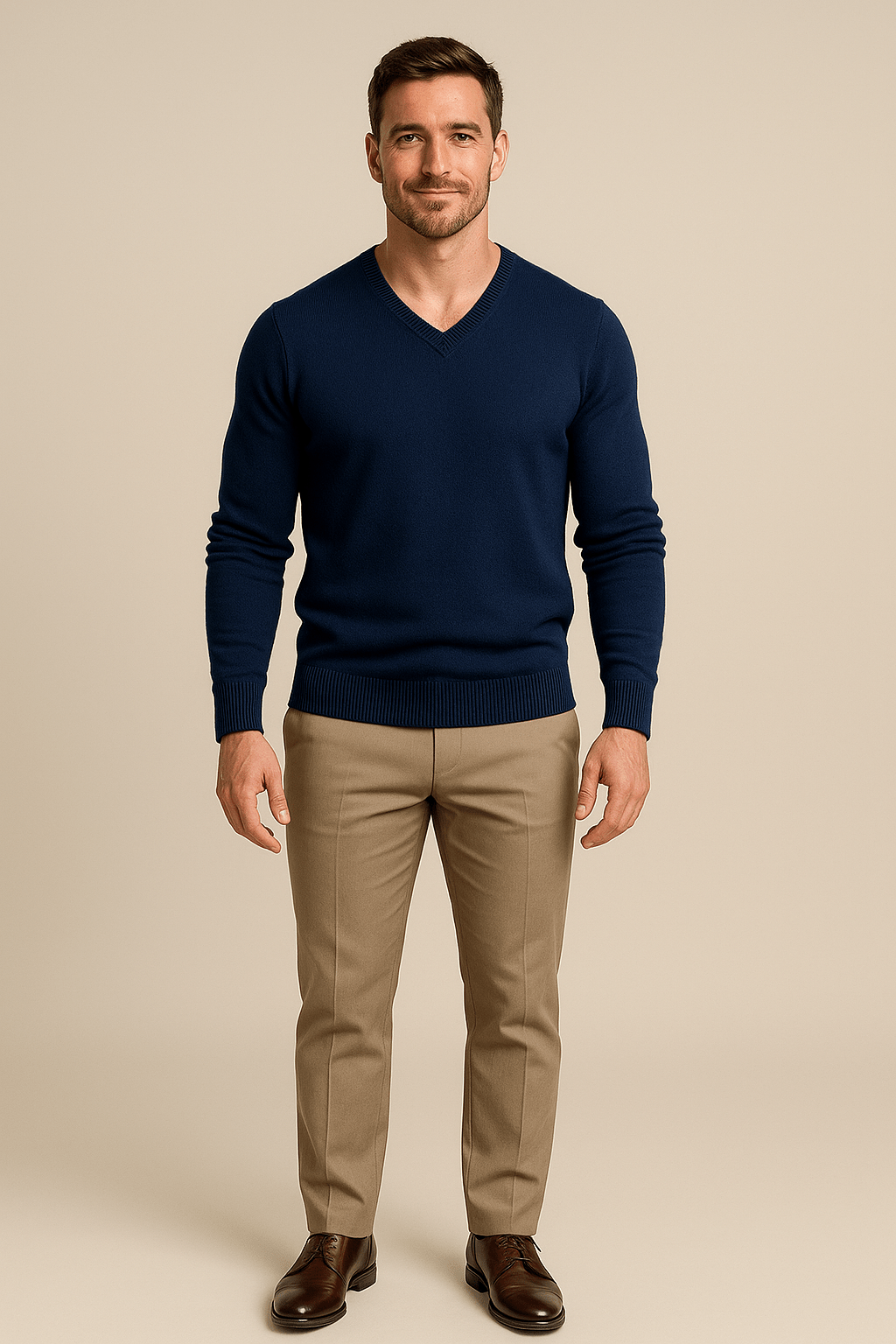 Ashford | Henrik – Men’s Slim Fit Knitted Cotton Blend V - Neck Sweater - Ashford London Clothing