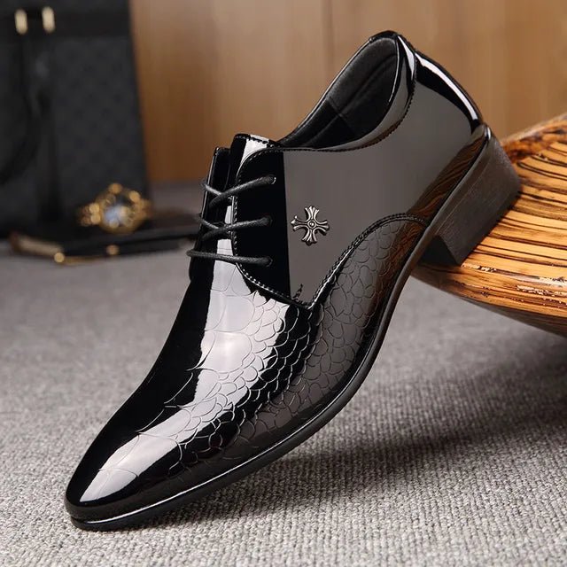 Ashford | Henry Classic Oxford PU Leather Shoes – Almond Toe – Formal Elegance - Ashford London Clothing