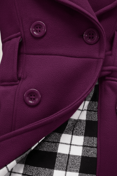 Ashford | Hermione – Women’s Wool Blend Double - Breasted Hooded Coat with Belted Waist - Ashford London Clothing