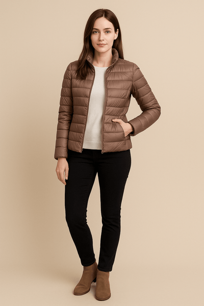 Ashford | Holly – Women’s Slim Fit Quilted Down Jacket with Hip - Length Design - Ashford London Clothing
