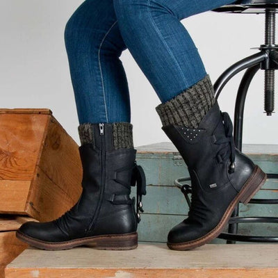 Ashford | Ingrid – Women’s Casual Calf Boots with Side Zipper and Low Heel - Ashford London Clothing