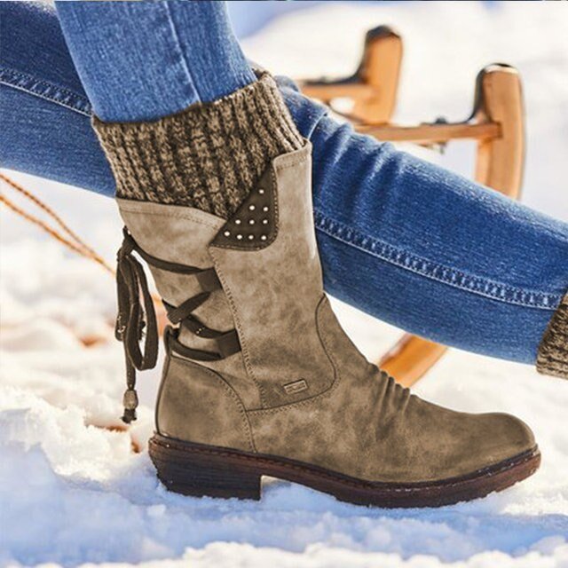 Ashford | Ingrid – Women’s Casual Calf Boots with Side Zipper and Low Heel - Ashford London Clothing