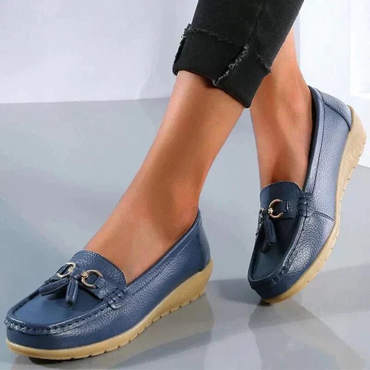 Ashford | Ingrid – Women’s Leather Moccasins – Cushioned Sole – Tassel Detail - Ashford London Clothing